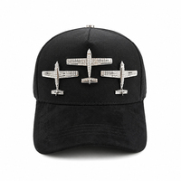 Gorra de Béisbol de Lujo Personalizada con Bordado 3D, Logotipo de Pedrería, 5 Paneles, Visera Curva Ancha, Forro de Satén, Unisex, Ajustable, con Pin Metálico