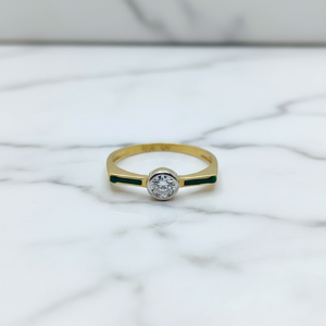 Bague de luxe en or 22 carats au design géométrique pointu unique, bague solitaire en CZ marquée 916 pour femme, vente en gros de bijoux - Product Image 2