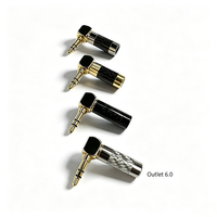 Câble pour casque stéréo 3,5 mm, prise en fibre de carbone dorée, coudé à 90 degrés