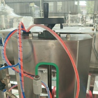 Machine de remplissage entièrement automatique à une seule buse de type piston, contrôlée par PLC, à écran tactile, avec mélangeur pour liquides visqueux