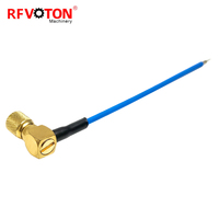 Pasokan Pabrik Konektor RF Sudut Kanan 10-32 Male untuk Kabel Coax RG178 Biru 50 Ohm Frekuensi Tinggi
