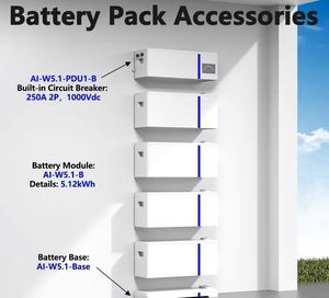 แบตเตอรี่สำรองพลังงานสำหรับบ้านแบบเรียงซ้อนได้ deye AI-W5.1-B BMS 51.2V 100AH ความจุ 5kwh 10kwh 20kwh 30kwh LiFePo4 สำหรับระบบโซลาร์เซลล์บ้าน - Product Image 2