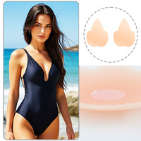 Cache-tétons en silicone réutilisables, lavables, invisibles, auto-adhésifs, forme pêche, pour le quotidien et le sport féminin