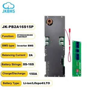 EU-Lager intelligenter BMS Lifepo4 Batteriepack 100 Ah 200 Ah 250 A 16 S 48 V JK-PB2A16S20P mit Bluetooth für Energiespeicher