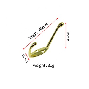 Crochet en alliage d'aluminium doré à double usage et poignée à trou ouvert pour armoires de cuisine armoires tiroirs d'hôtel poignées en zinc - Product Image 6