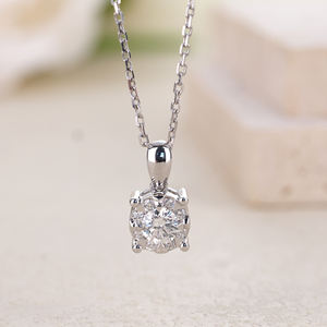 Pendentifs en forme de diamant naturel solide en or 18 carats de haute qualité chrétien certifié GIA rhodium pour cadeau de la Saint-Valentin pour - Product Image 3