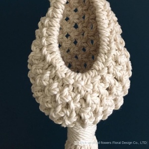 Style moderne décoratif fait à la main coton tissé écologique rond <span class=keywords><strong>tapisserie</strong></span> filet sac air ananas fleur panier - Product Image 3