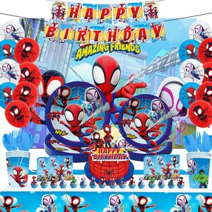 Nouveautés - Articles de fête sur le thème de Spiderman pour enfants - Vaisselle jetable - Serviettes - Gobelets - Décoration de fête d'<span class=keywords><strong>anniversaire</strong></span> pour enfants - Product Image 6