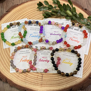 <span class=keywords><strong>Pulsera</strong></span> Semanal de Sanación de Chakras con Reiki, con Cuarzo Rosa, Amatista, <span class=keywords><strong>Pulsera</strong></span> Elástica con Cuentas, Incluye Tarjeta Semanal - Product Image 3