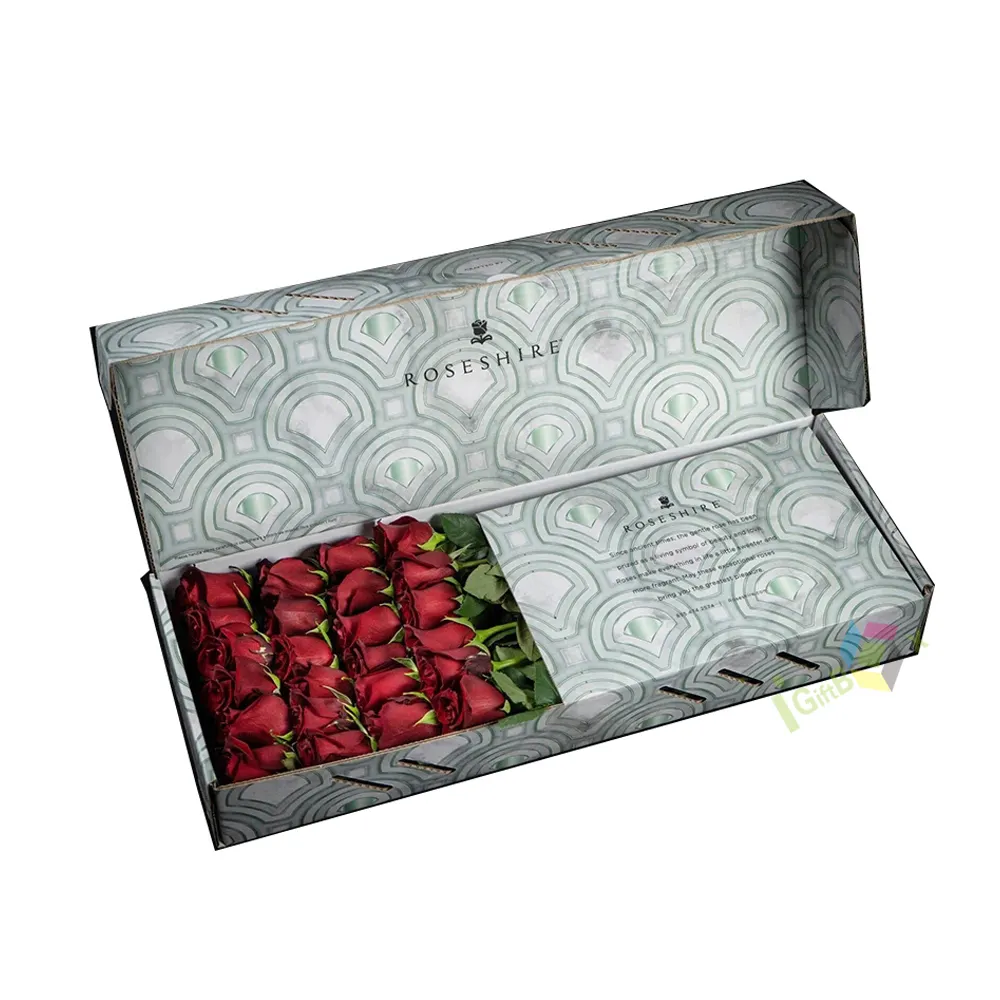 럭셔리 엄밀한 상자 인쇄 양면 다채로운 인쇄 선물 상자 꽃 포장 장미 꽃다발