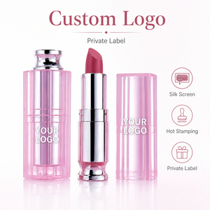 ลิปสติกสีชมพูหรูหราแบบ Private Label พร้อมโลโก้สั่งทำ บรรจุในหลอดทรงนาฬิกาทรายสีเงิน เนื้อแมทกำมะหยี่ ผลิตภัณฑ์วีแกน รับผลิตแบบ OEM - Product Image 2