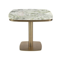 Newstar Table centrale de luxe de forme carrée mobilier moderne dessus en marbre Table basse en acier inoxydable Table basse en marbre pour hôtel