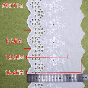 قماش فوال قطني 100% عالي الجودة مع زخارف مطرزة لملابس النساء وحواف دانتيل للحقائب، يباع بالكيلوغرام - Product Image 5