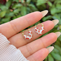 Boucles d'oreilles de tournesol en forme de coeur en or 18 carats plaqué cuivre à la mode avec des gouttelettes d'huile, avec une variété d'élégants