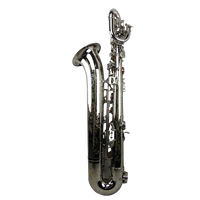 Eastern Music Nickel Plated Brass Body Baritone Saxophone EB Tone Low a with Wheeled Case for Performance