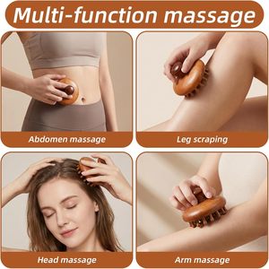 Custom Logo Portable Manual Wooden Scalp <b>Head</b> <b>Massager</b> Brush Wooden Hair Brush Handheld Body Massage Tool Wet Dry Hair Growth - Product Image 4