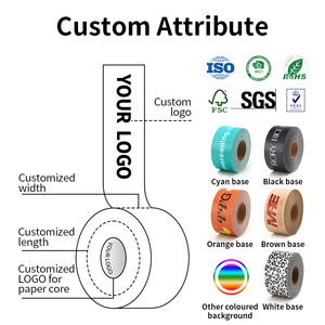 Tùy chỉnh in phân hủy sinh học Kraft tráng keo giấy Băng chịu nhiệt không thấm nước tự <span class=keywords><strong>d</strong></span>ính fita adesiva cho cá nhân - Product Image 2