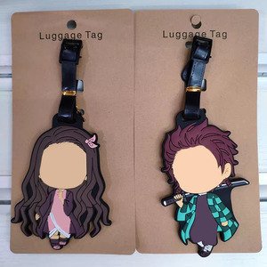 Hot-selling Anime Soft PVC Boarding Pass Holder Wholesale Stock Cartoon Luggage Tag Cover Suitcase Pendant