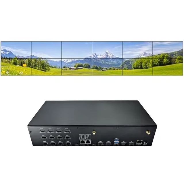 Factory Custom RK3588 Industrial Video Wall Splicer 12 HD Output 8K Decoding RS232 RS485 Dual LAN for Control Room Monitoring