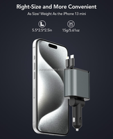 Adaptateur de voiture portable multi-ports 120W 4 en 1 avec écran LED, charge rapide universelle pour smartphone Samsung iPhone