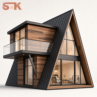 NORDIC PLUS Cabane à deux étages avec ossature en A, 115 m², 19 m de hauteur, vitrage panoramique, maison préfabriquée extensible