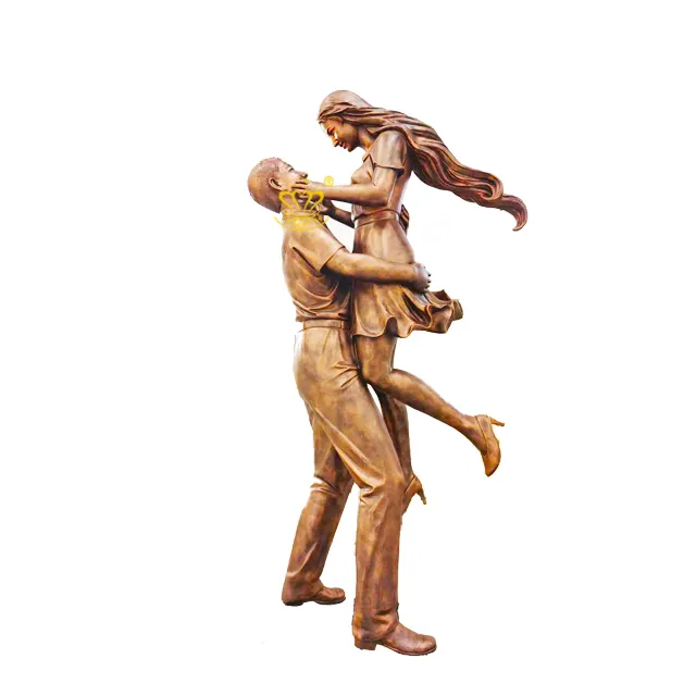 Decorazioni da giardino coppie di uomini e donne statue di danza scultura in bronzo decorazione per la casa all'aperto più venduta angelo ecologico personalizzato