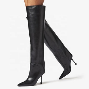 Women Custom Heeled Long Boots <b>High</b> <b>Heels</b> Pointy Toe <b>Sexy</b> Knee <b>High</b> Booties on Stiletto Dress Stiletto Shoes - Product Image 6
