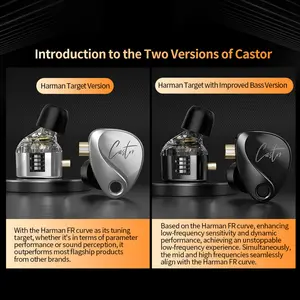 KZ Castor dans l'oreille filaire écouteurs 2DD dynamique haut de gamme accordable basse HiFi casque moniteur métal écouteurs pour la musique sport