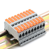 Bloc de bornes à connexion rapide sur rail DIN, matériau PA66 24A 2,5 mm, 250 V, prix usine bas pour câblage industriel