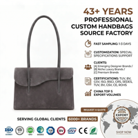 Sac à bandoulière en daim anthracite avec lanières en cuir roulées, élégant et chic pour femme, sac à main de luxe pour le quotidien, personnalisable OEM