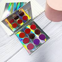 Palette de fards à paupières holographiques de luxe pour maquillage en marque blanche, avec logo personnalisé, fards scintillants et mats, sans cruauté animale