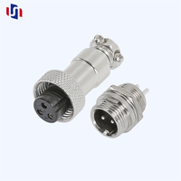 Connecteur de câble à joint mâle/femelle DIN 12 mm, cuivre plaqué argent, boîtier en alliage de zinc, forme 220V 3A pour l'aérospatiale