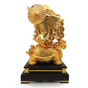 Dropship alta calidad Maitreya Hotei Bouddha estatua China Oro resina riendo estatua de <span class=keywords><strong>Buda</strong></span> - Product Image 2