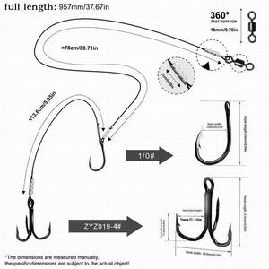 Ensemble de pêche 1/0 4X Trebles 36,5 pouces en fil d'acier inoxydable pour la pêche <span class=keywords><strong>au</strong></span> bar en rive, la pêche <span class=keywords><strong>au</strong></span> poisson-chat, <span class=keywords><strong>au</strong></span> <span class=keywords><strong>brochet</strong></span>, <span class=keywords><strong>au</strong></span> muskie et <span class=keywords><strong>au</strong></span> Santee Cooper - Product Image 5