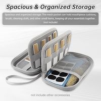 Étui de rangement pour roseaux en EVA avec 20 emplacements, doublure en feutre et poche en filet pour roseaux de saxophone et clarinette