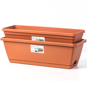 <span class=keywords><strong>Bac</strong></span> à fraises en plastique épaissi, rectangulaire, pour le stockage d'eau, pot <span class=keywords><strong>de</strong></span> fleurs extérieur avec plateau - Product Image 2