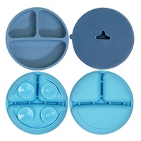 Placa de silicona sin Bpa para niños, placa de silicona con tapa de grado alimenticio, divisor de succión de alimentación, Wellfine, Amazon, gran oferta