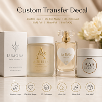 Autocollants de transfert UV DTF personnalisés, feuille d'or, feuille d'argent, autocollants de transfert 3D en relief, imperméables, pour emballages cosmétiques, OEM ODM
