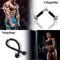 LS3044 Deluxe Cable LAT Pulldown Attachments Combo Triceps Rope V Bar Cheville Straps-Acier et Caoutchouc