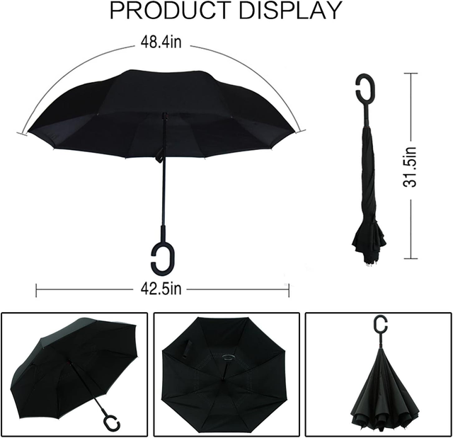 LS Hot Sale Full Color Printed Umbrella Inverted Reverse Umbrella