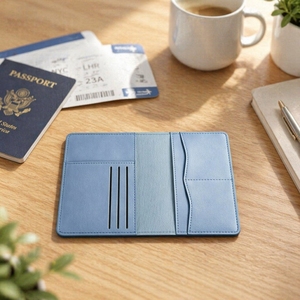 Housse de passeport personnalisée en cuir PU imperméable avec impression UV sérigraphiée pour compagnies aériennes – Cadeau promotionnel d'entreprise - Product Image 1