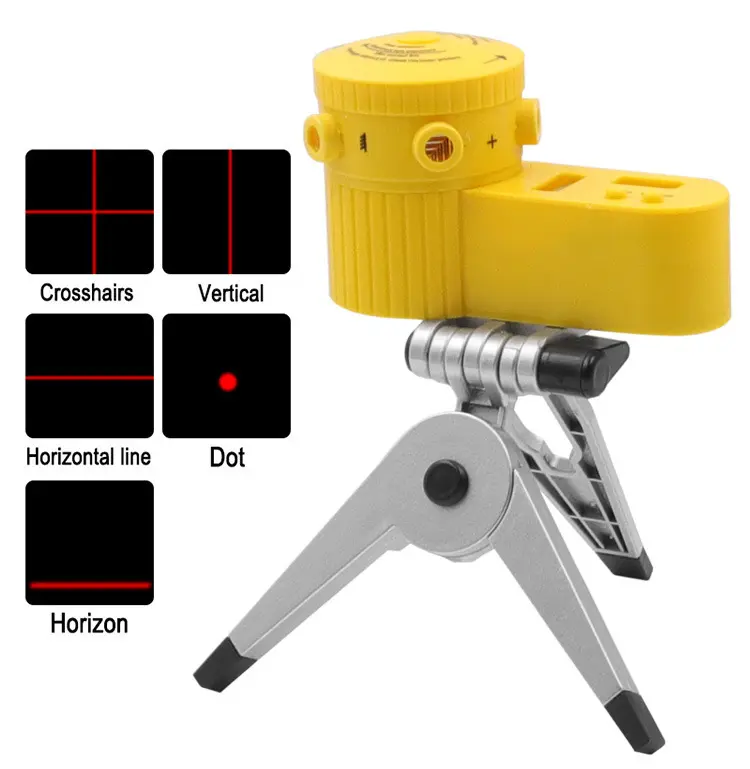 Tingkat Laser putar, lima sinar dengan 2 lecet tingkat Laser multifungsi dengan Tripod Nivel, alat bangunan Laser