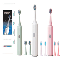 Lot de brosses à dents électriques soniques pour adultes, poils souples, pack familial, étanche, longue autonomie, ensemble de brosses à dents électriques