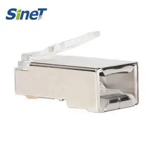 Conector STP Cat6 100 unids/bolsa Shield Cat5e, 8P8C, chapado en oro, 3 clavijas, conector blindado RJ45