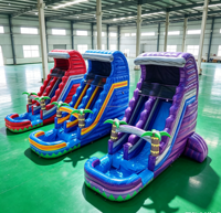 Toboggan aquatique gonflable en PVC à double voie, adapté aux enfants et aux adultes, disponible à la location, piscine, couleur et taille personnalisables, marque Dacheng