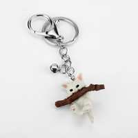 Porte-clés en PVC personnalisé en 3D, sublimation, motif chat mignon, porte-clés en plastique pour cadeaux promotionnels