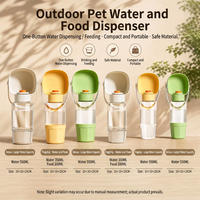 Bouteille eau animal portable 2 en 1 chien chat voyage gobelet boire nourrir distributeur eau exterieur promenade PP
