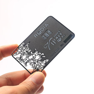 Carte de visite en métal noir brossé avec logo de marque personnalisé - Product Image 4