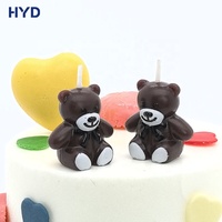 Velas de cera con forma de oso 2026 para postres pequeños 3cm*3cm, tema romántico, impresión digital llamativa, recuerdo de boda, fiesta