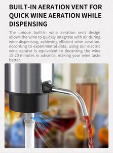 Decantador de Vino Recargable de Acero Inoxidable de Alta Calidad, Apto para Alimentos, Vertedor Automático, Aireador, Dispensador de Vino Eléctrico de un Toque, USB - Product Image 4